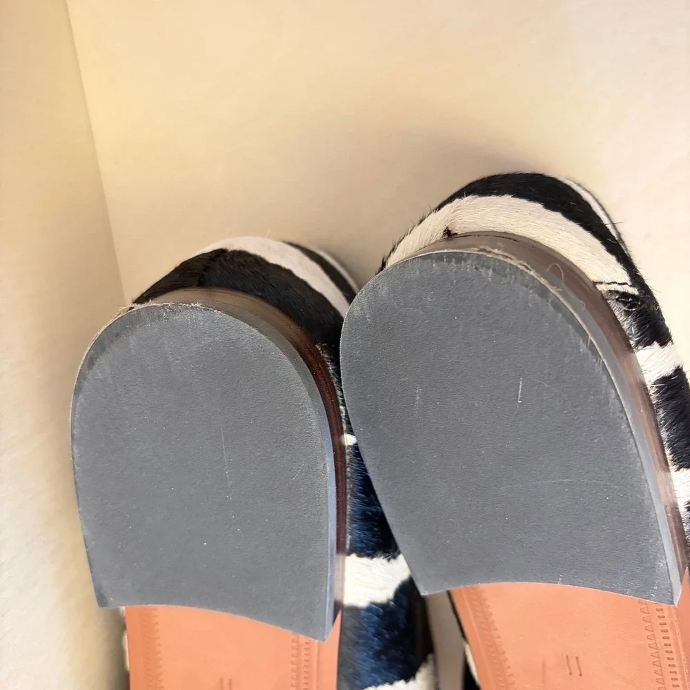 Sam Edelman Loraine Bit Loafer Womens 11 Zebra Print Calf Hair Leather Flats Box